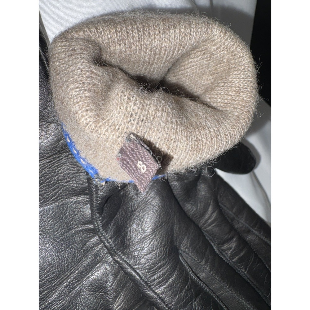 VintageWomen's Coach Black 100% Leather Gloves ,Size 8 -Lined 100% Cashmere - Picture 7 of 15